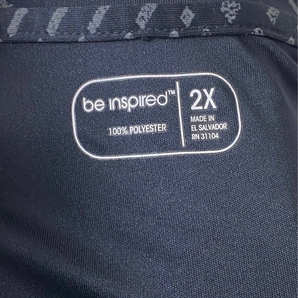 Be Inspired, Plus Size 2X Workout Activewear Top Black & Gray Scoop Neck EUC - Picture 7 of 7